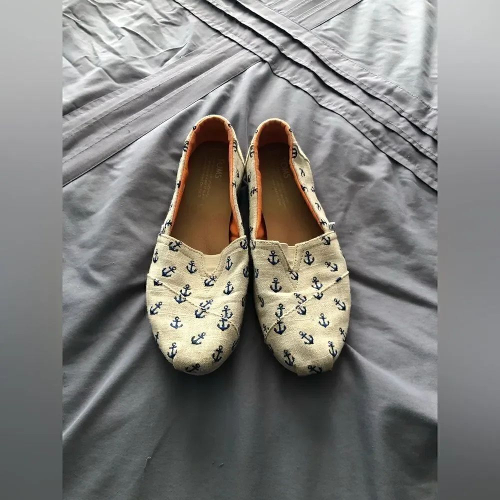 Tom’s slip on shoes- sailing, anchor
